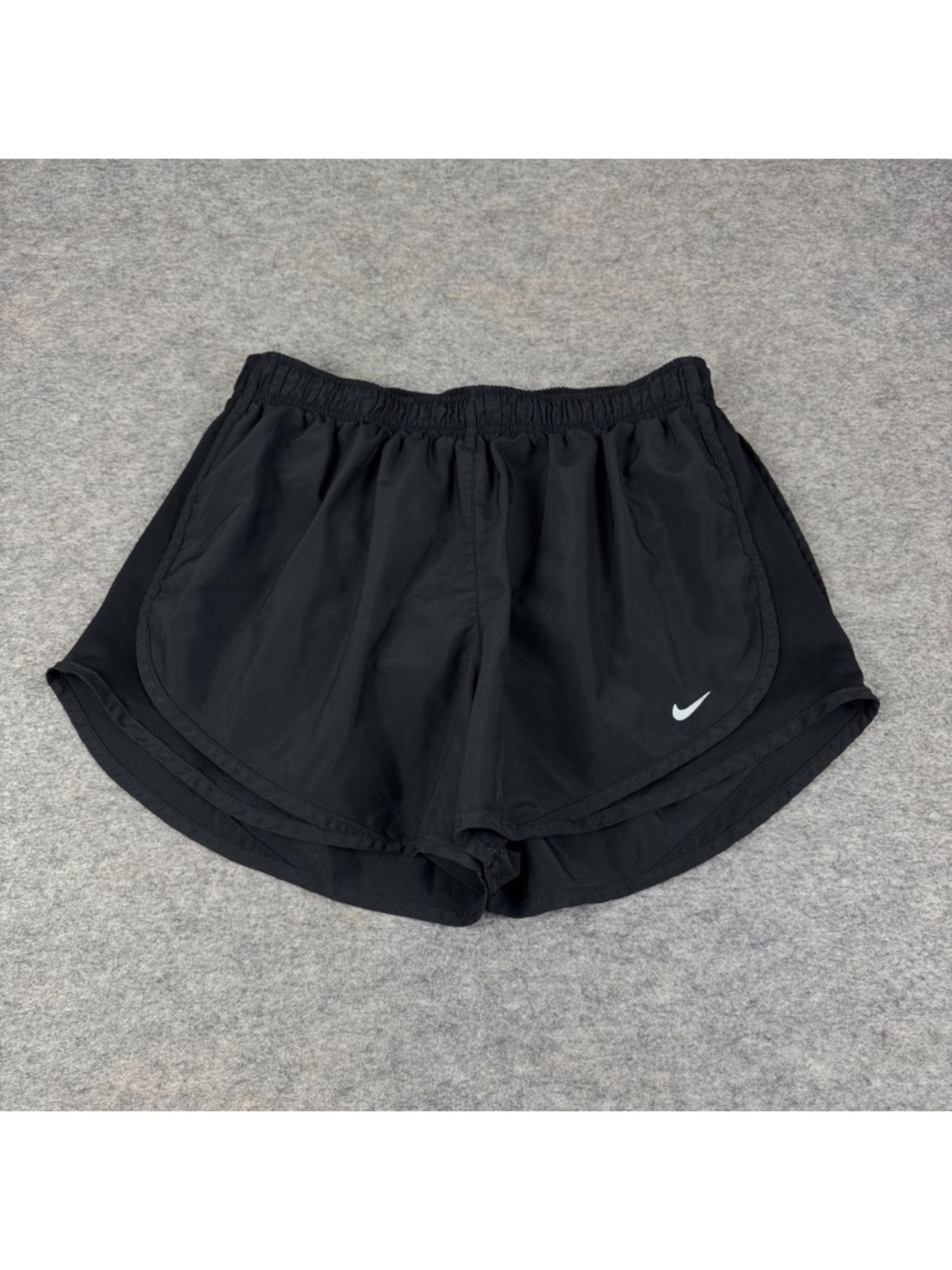 Nike Women's Black Athletic Running Shorts with White Swoosh
